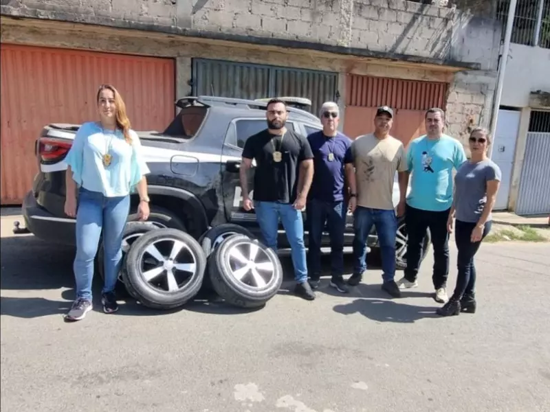 Polícia Civil recupera rodas furtadas de veículo na Exposição Agropecuária de Santos Dumont